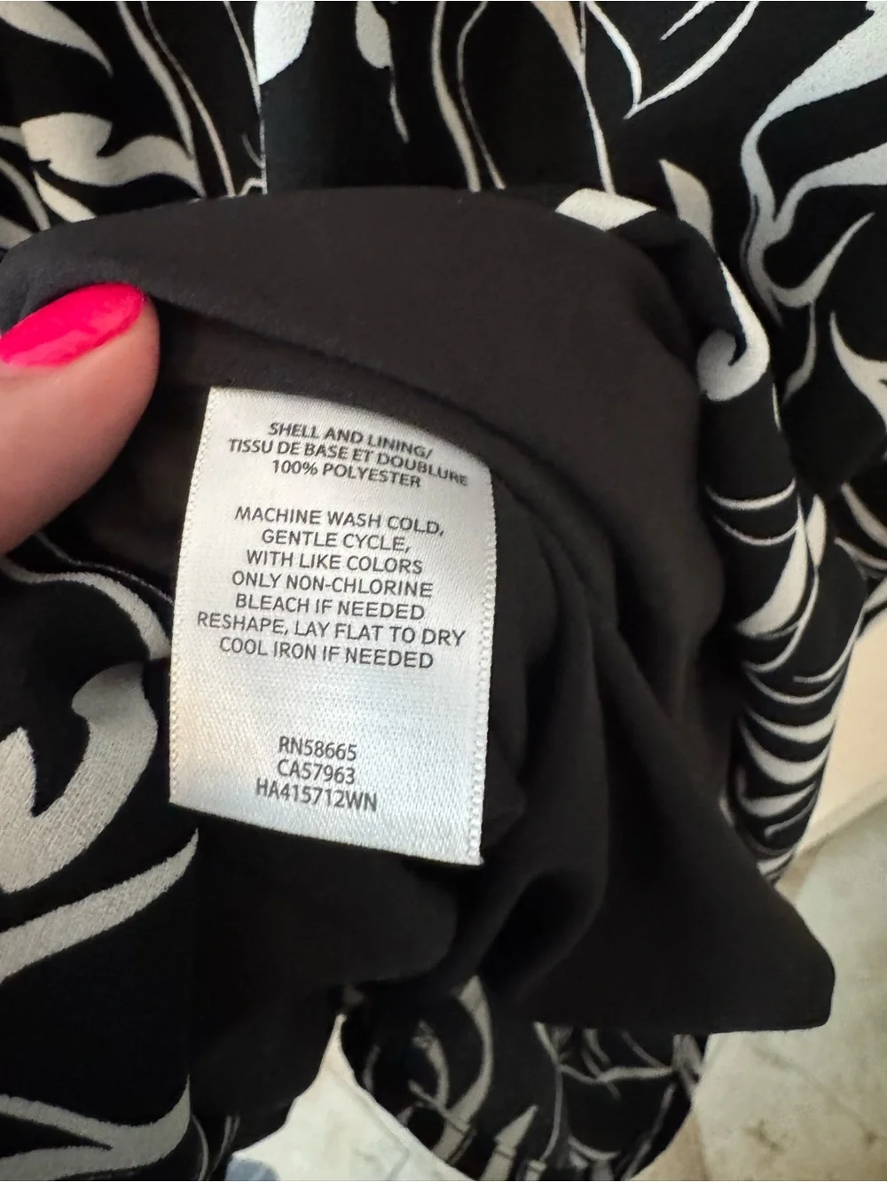 Halogen Black and White Long Sleeve Printed Midi Dress - Picture 5 of 6